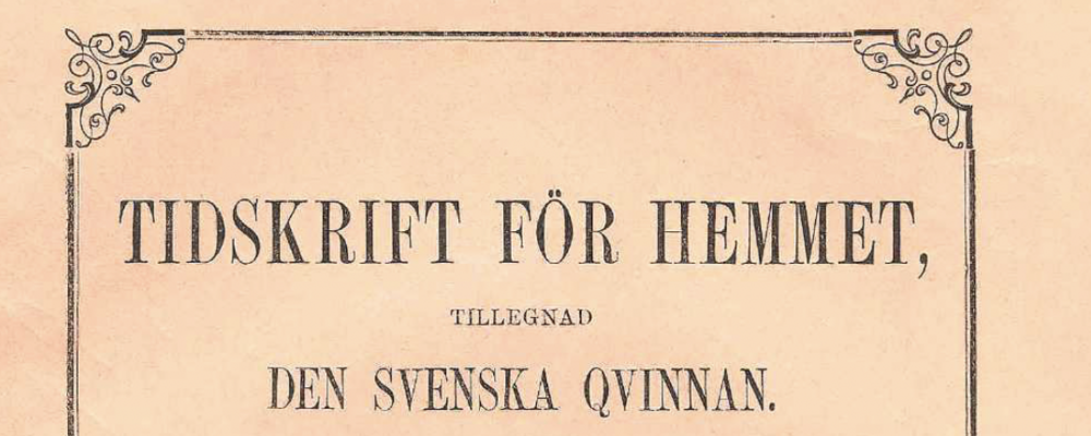 Förstasida Tidskrift för hemmet