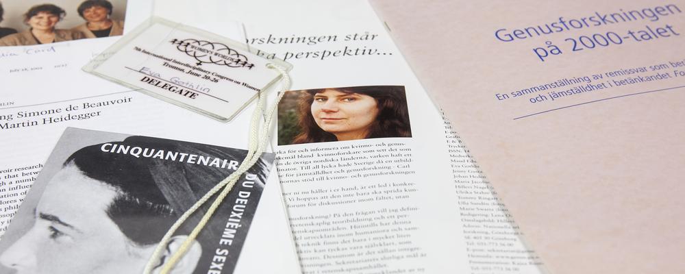 Kollage med material ur Eva Gothlins samling