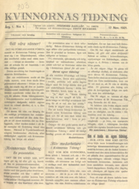 Frontpage om Kvinnornas tidning