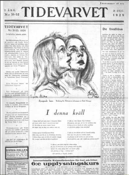 Förstasidan på tidningen Tidevarvet december 1929